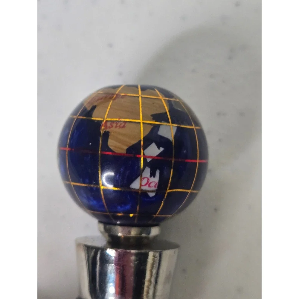 Unbranded Wine Stopper Blue Gemstone Lapis Globe Silver‎ Tone Metal